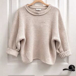 She + Sky Cozy Beige Knit Sweater